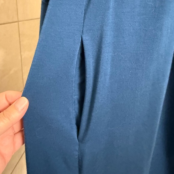 WORN ONCE Philosophy faux shawl collar blue duster sweater with pockets, size L - Picture 5 of 7